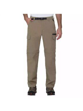 BC Clothing Pants Mens Sx32 Tan Belted Convertible Cargo